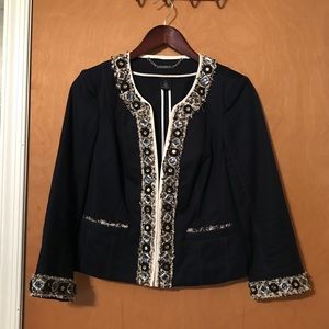 White House Black Market Beaded Jewel Jacket